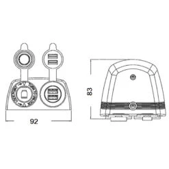EM Prise 2x2 USB En Saillie -Camping En Plein Air em 2x2 usb en saillie 1