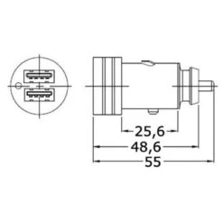 OSCULATI Prise 12/24V USB Double -Camping En Plein Air osculati prise 12v 24v usb double etanche 1